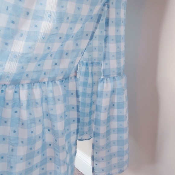 TOPSHOP Gingham Smocked Tiered Midi Skirt SZ‎ 8 - Picture 3 of 6